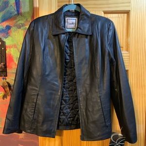Black excelled collection leather jacket